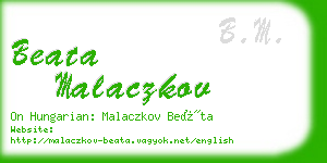 beata malaczkov business card